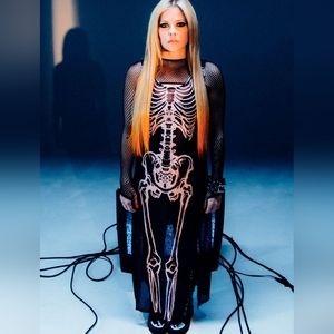 "donating soon" AVRIL LAVIGNE X KILLSTAR RIBCAGE MAXI DRESS